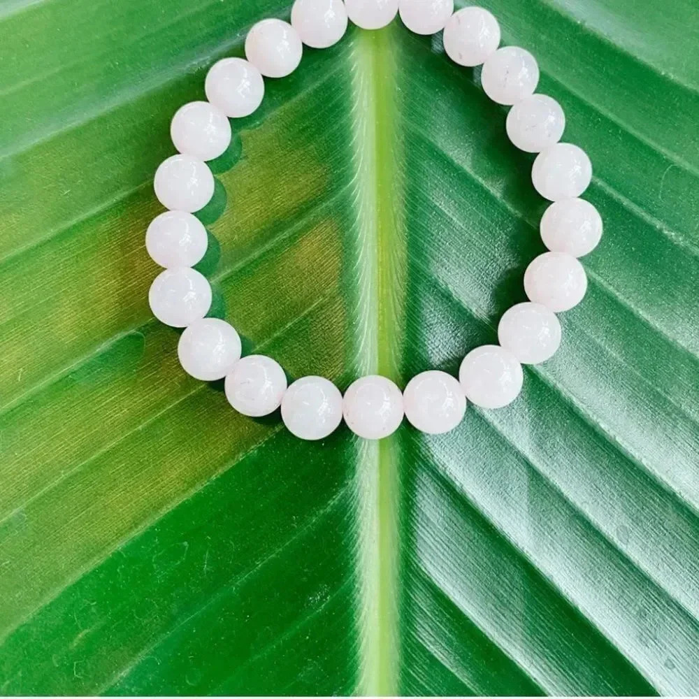 6mm ROSE QUARTZ BALL BRACELET THE STONE OF LOVE AND PEACE WITH LOVING ENERGY 💗
